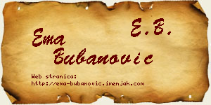 Ema Bubanović vizit kartica